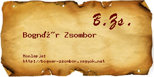 Bognár Zsombor névjegykártya