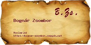 Bognár Zsombor névjegykártya